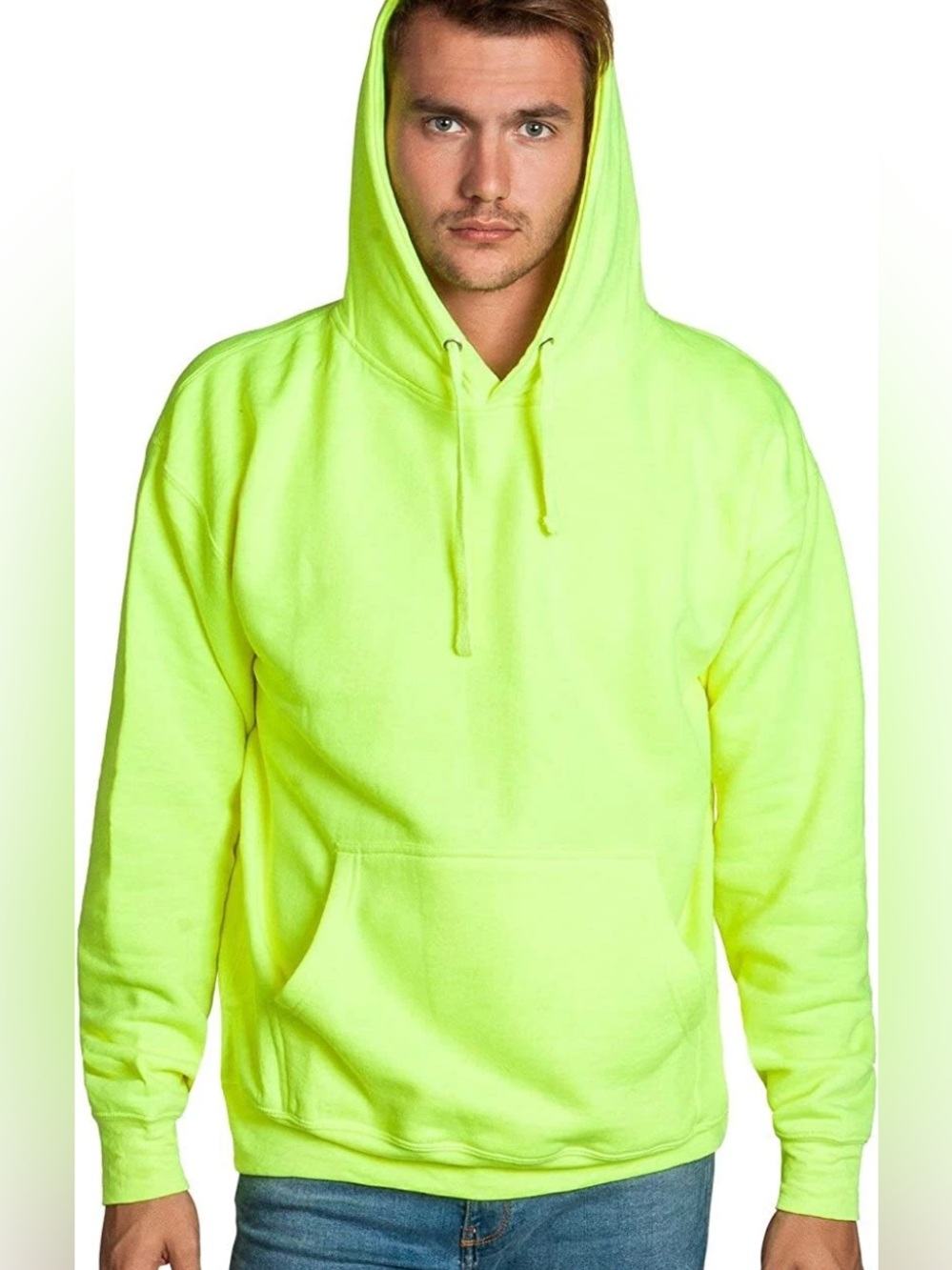 Gildan Ultra Blend Heavy Hoodie Unisex Pullover Yellow Sweatshirt size XL NWOT